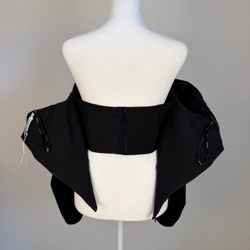 Self Portrait Off Shoulder Crystal Embellished‎ Top Revolve NWOT Women 8 Black - Picture 7 of 12